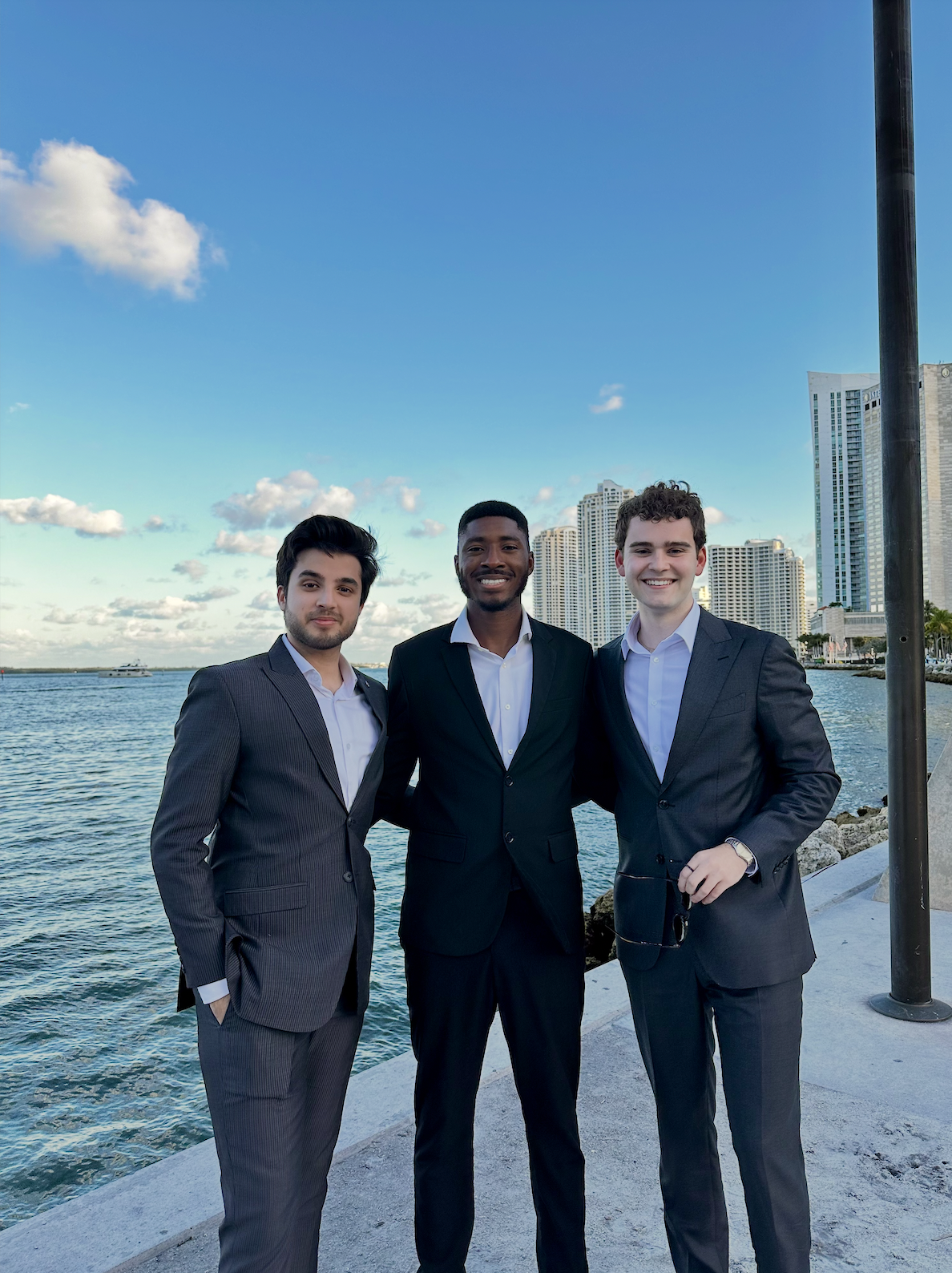 Billy with two other AKPsi brothers in Miami